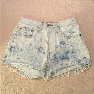 Levi's 501 Original Denim Shorts Light Blue Acid Wash Size 27